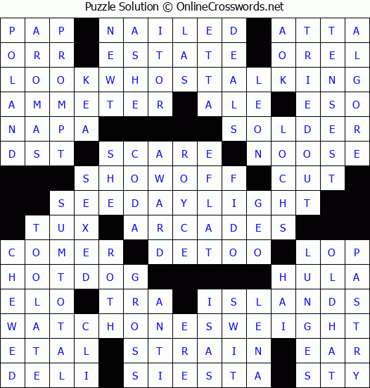 Solution for Crossword Puzzle #4132