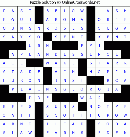 Solution for Crossword Puzzle #4148
