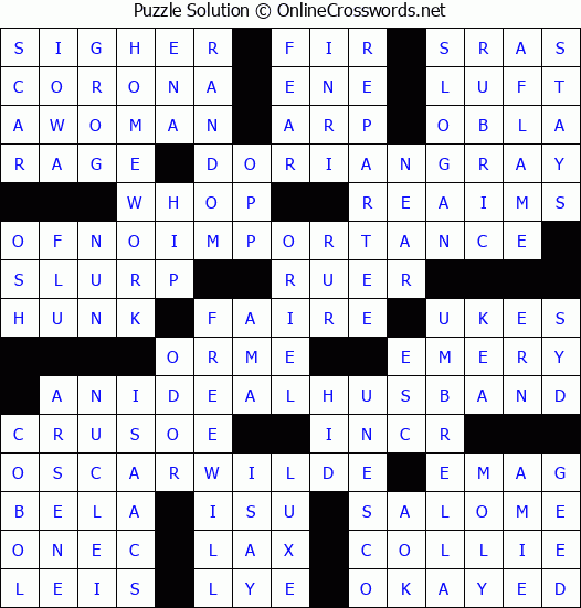 Solution for Crossword Puzzle #4151