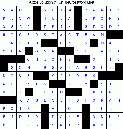Solution for Crossword Puzzle #4154