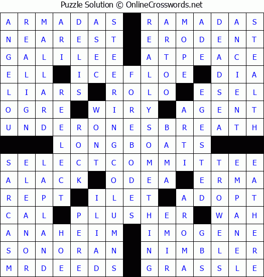 Solution for Crossword Puzzle #4158