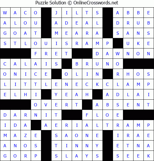 Solution for Crossword Puzzle #4159