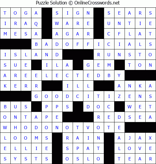 Solution for Crossword Puzzle #4166