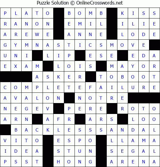 Solution for Crossword Puzzle #4167