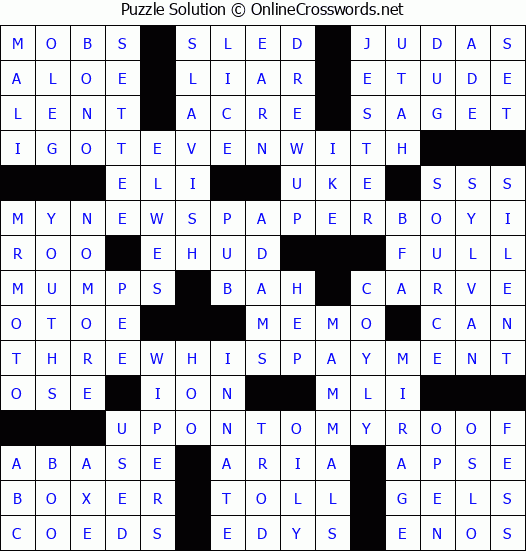 Solution for Crossword Puzzle #4169