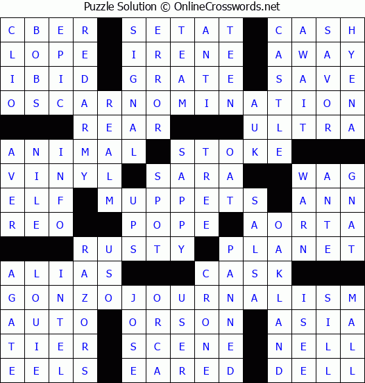 Solution for Crossword Puzzle #4171