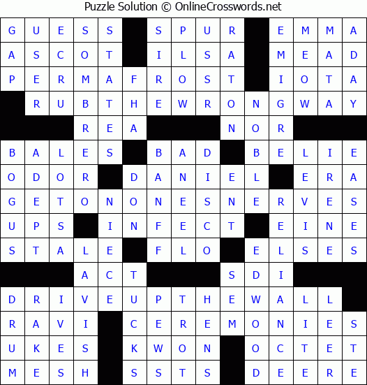 Solution for Crossword Puzzle #4184