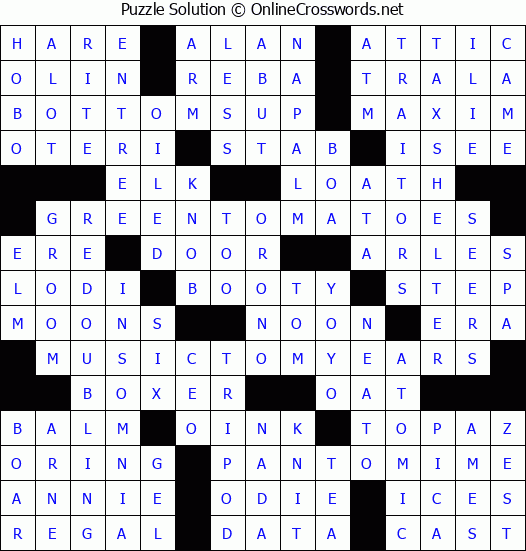 Solution for Crossword Puzzle #4185