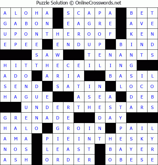 Solution for Crossword Puzzle #4186
