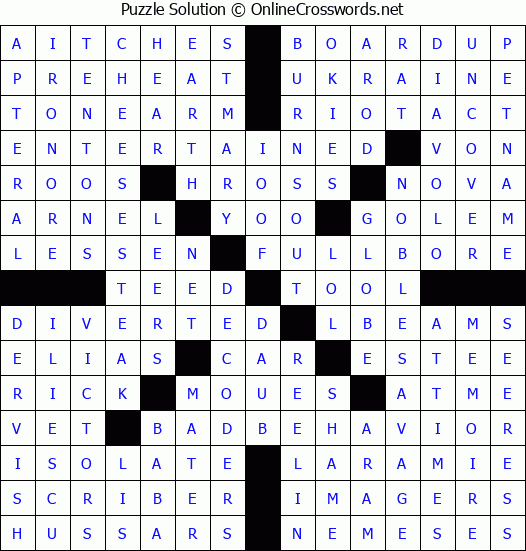 Solution for Crossword Puzzle #4194