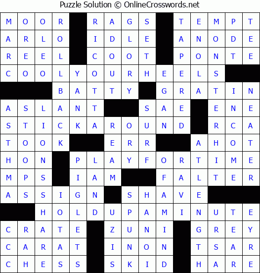 Solution for Crossword Puzzle #4213