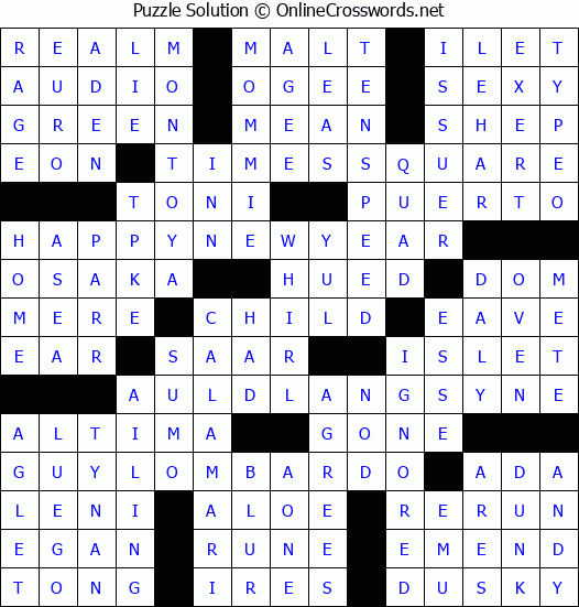 Solution for Crossword Puzzle #4216