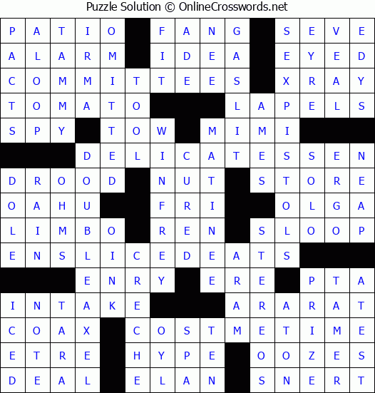 Solution for Crossword Puzzle #4219