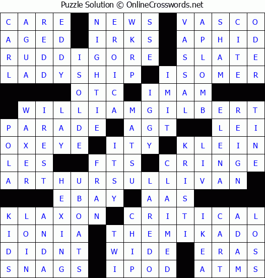 Solution for Crossword Puzzle #4220