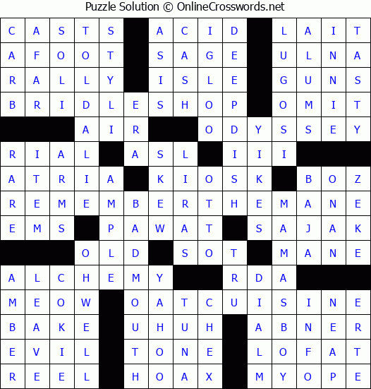 Solution for Crossword Puzzle #4228