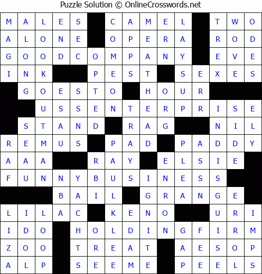 Solution for Crossword Puzzle #4229
