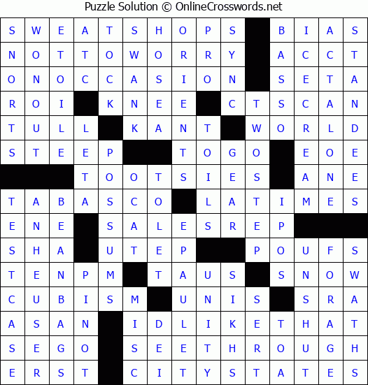 Solution for Crossword Puzzle #4242