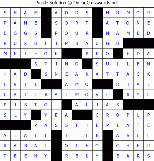 Solution for Crossword Puzzle #4247