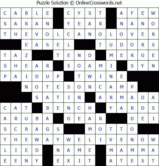 Solution for Crossword Puzzle #4253