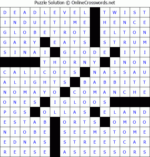 Solution for Crossword Puzzle #4254