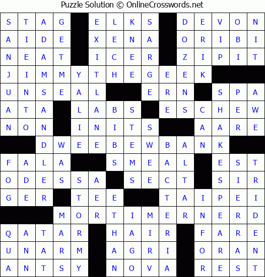 Solution for Crossword Puzzle #4256