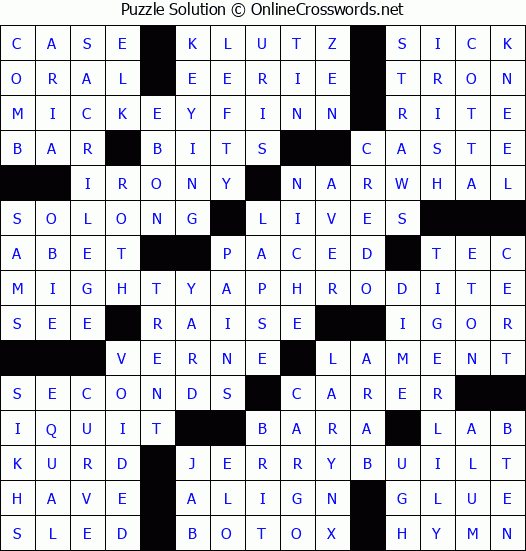 Solution for Crossword Puzzle #4263