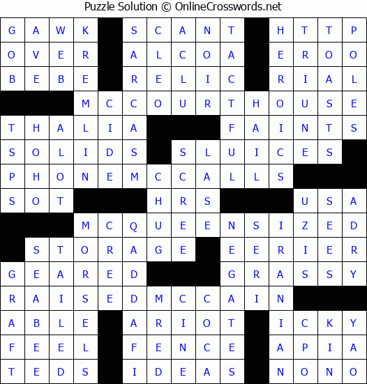 Solution for Crossword Puzzle #4269