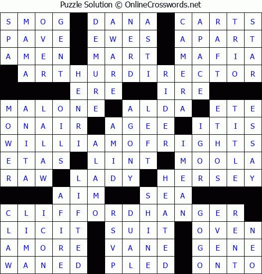 Solution for Crossword Puzzle #4270