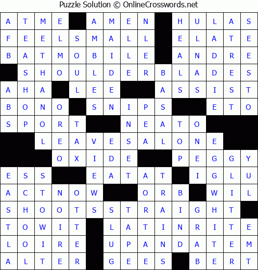 Solution for Crossword Puzzle #4276