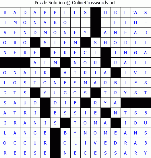 Solution for Crossword Puzzle #4278