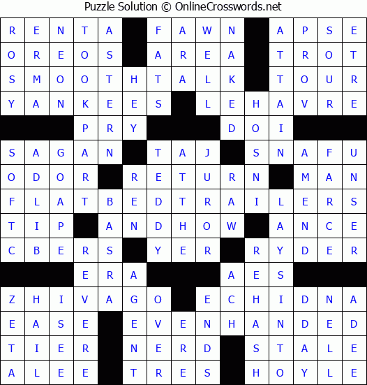 Solution for Crossword Puzzle #4281