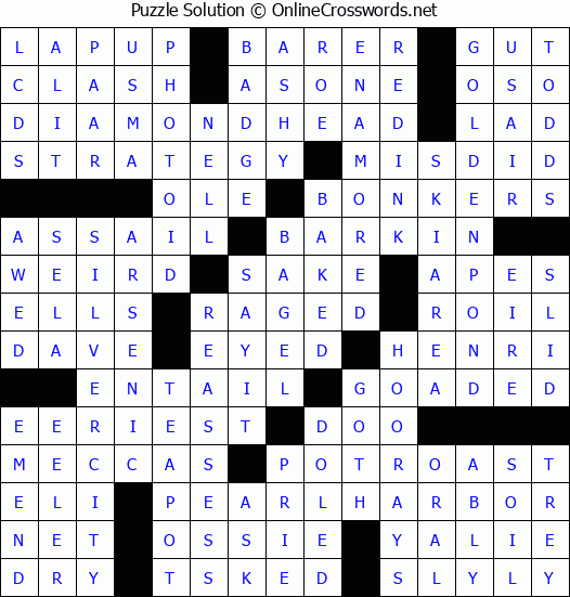 Solution for Crossword Puzzle #4283