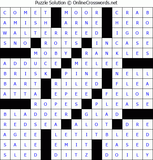 Solution for Crossword Puzzle #4294