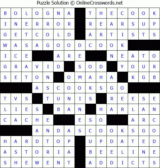 Solution for Crossword Puzzle #4300