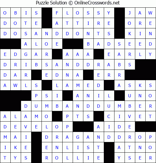 Solution for Crossword Puzzle #4305