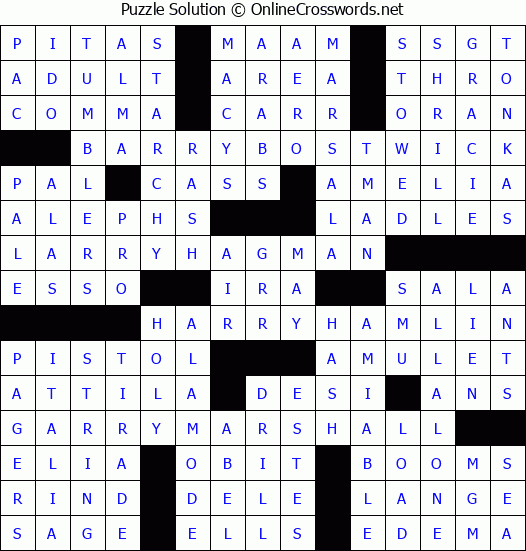 Solution for Crossword Puzzle #4306