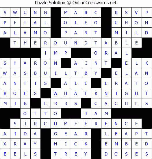 Solution for Crossword Puzzle #4311