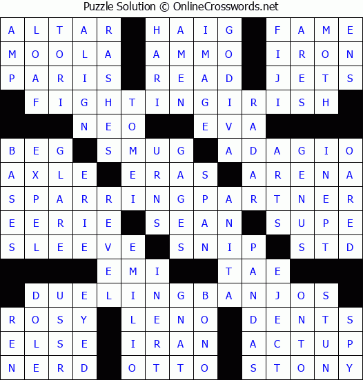 Solution for Crossword Puzzle #4317