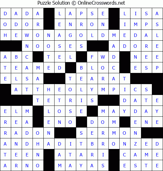 Solution for Crossword Puzzle #4326