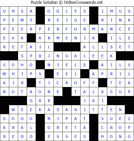 Solution for Crossword Puzzle #4332