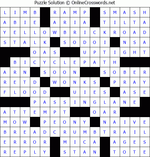 Solution for Crossword Puzzle #4335