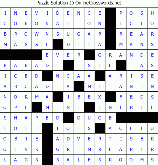 Solution for Crossword Puzzle #4337