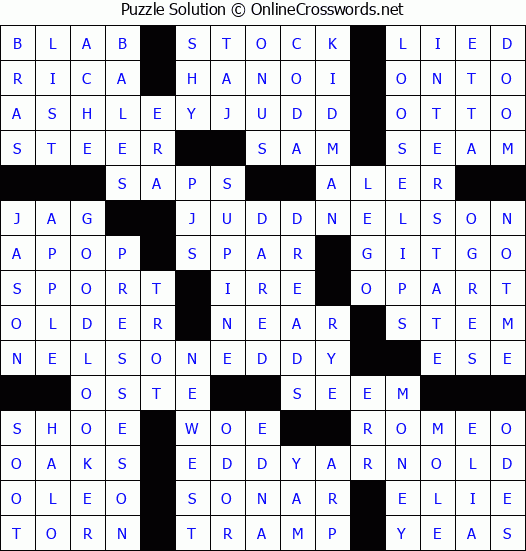 Solution for Crossword Puzzle #4338