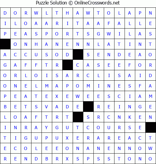 Solution for Crossword Puzzle #4340