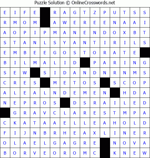 Solution for Crossword Puzzle #4342