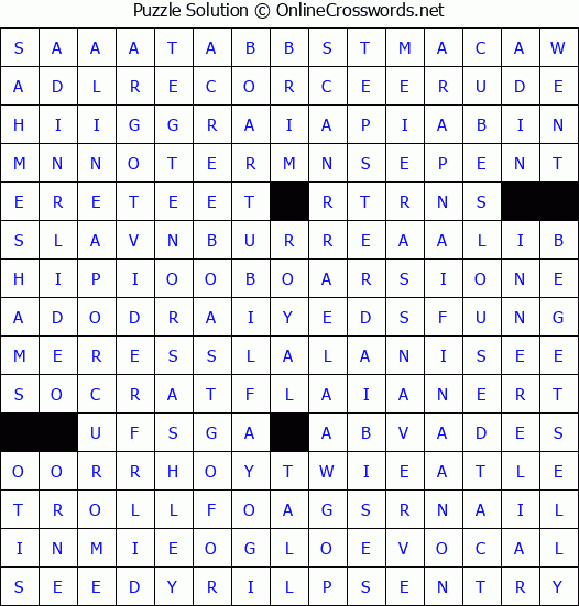 Solution for Crossword Puzzle #4346