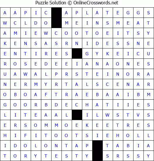 Solution for Crossword Puzzle #4347