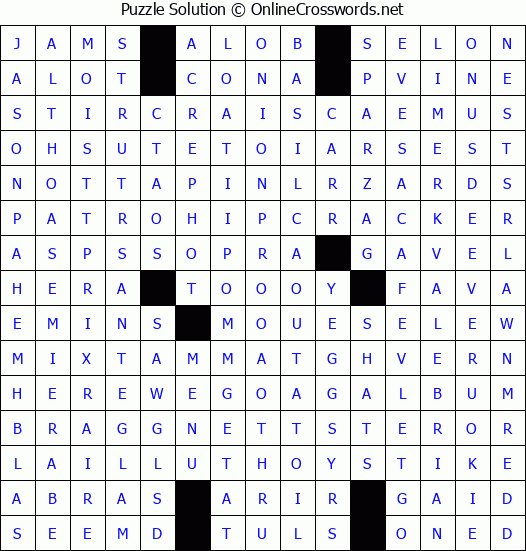 Solution for Crossword Puzzle #4352