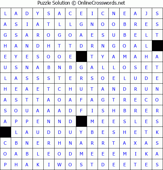 Solution for Crossword Puzzle #4353