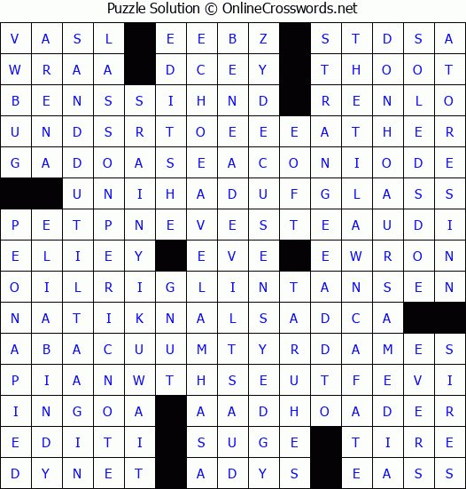 Solution for Crossword Puzzle #4354